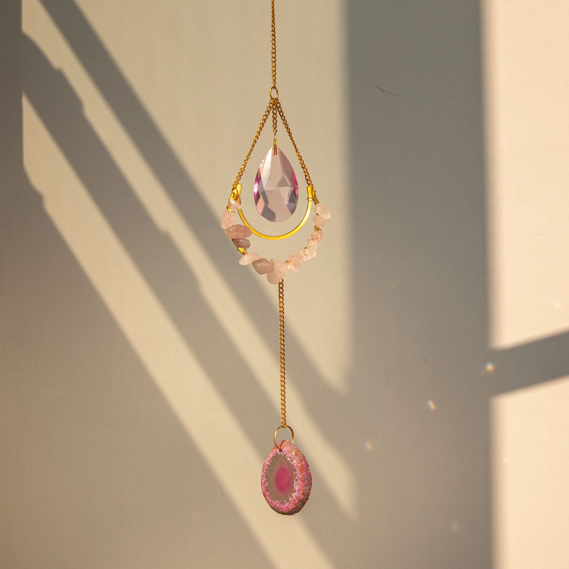 Wholesale Suncatcher Natural Agate Crystal Prism Decoration